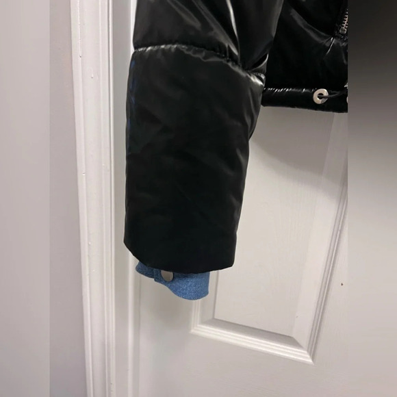 Blue Revival In The Mix Denim Black Puffer Jacket Size m - Picture 4 of 8